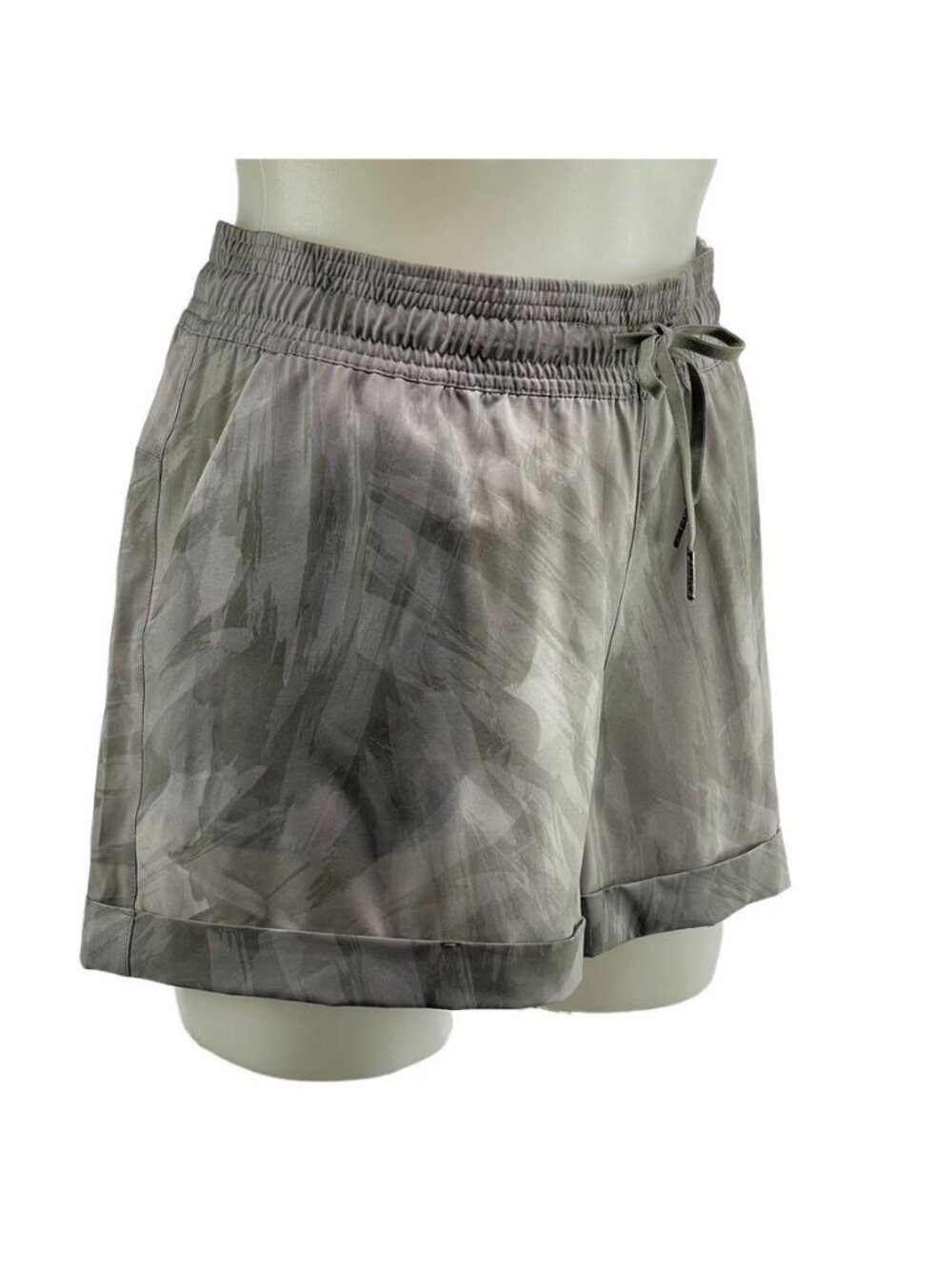 Gaiam Womens Gray Abstract Patterned Athletic Shorts Size L Polyester-Spandex Bl - Picture 3 of 8